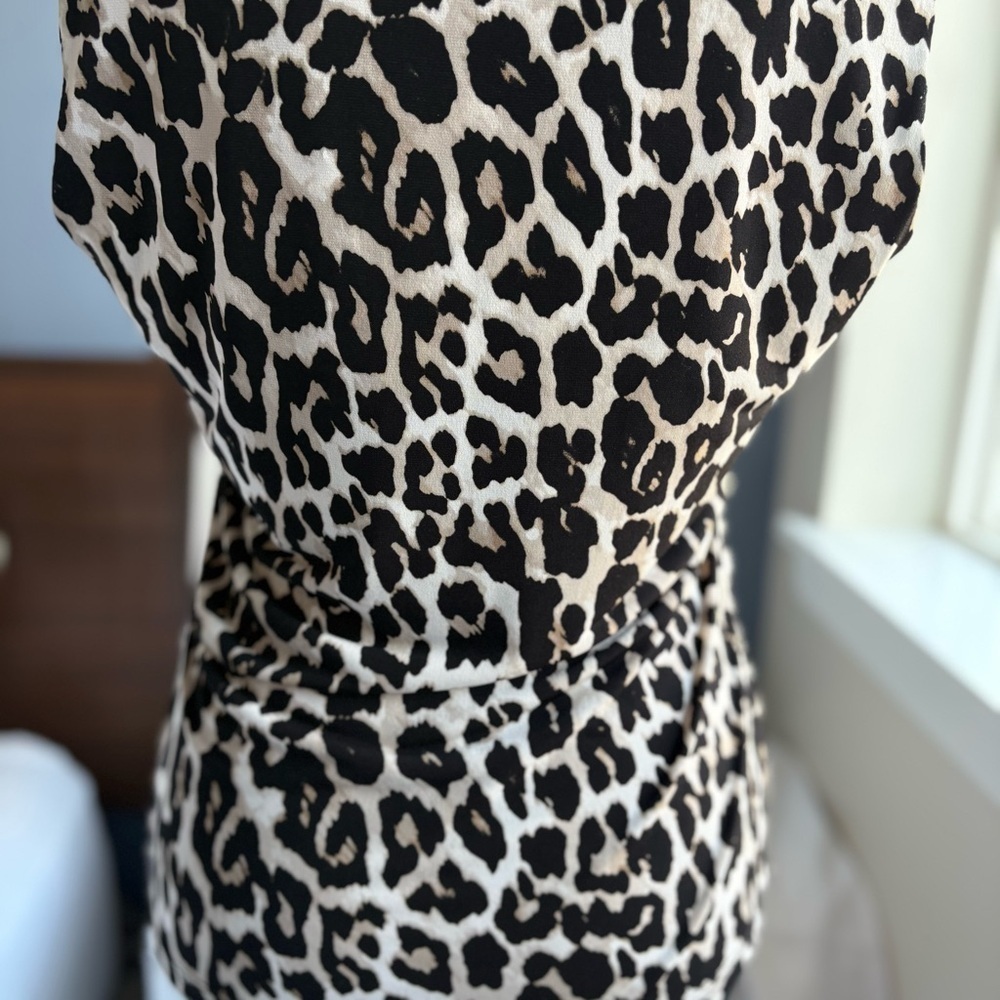 Calvin Klein Leopard Print Sleeveless Cami Blouse - Office Siren - Picture 14 of 15